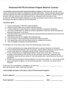 Professional Teenager Contract With Parents Template Excel Example