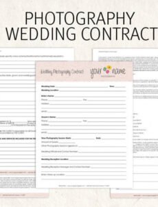 Professional Wedding Florist Contract Template Excel Sample