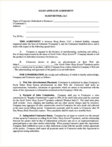 Sales Commission Contract Template Pdf Example