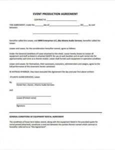 Video Production Agreement Contract Template  Example