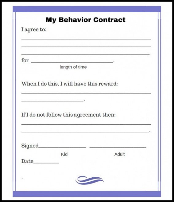 Best Patient Behavior Contract Template Excel Example