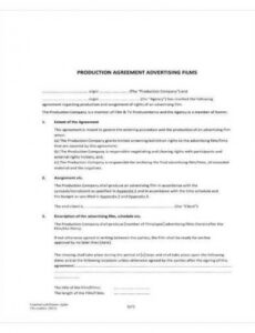 Costum Film Crew Contract Template Word