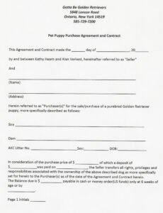 Costum Spay And Neuter Contract Template Doc Example