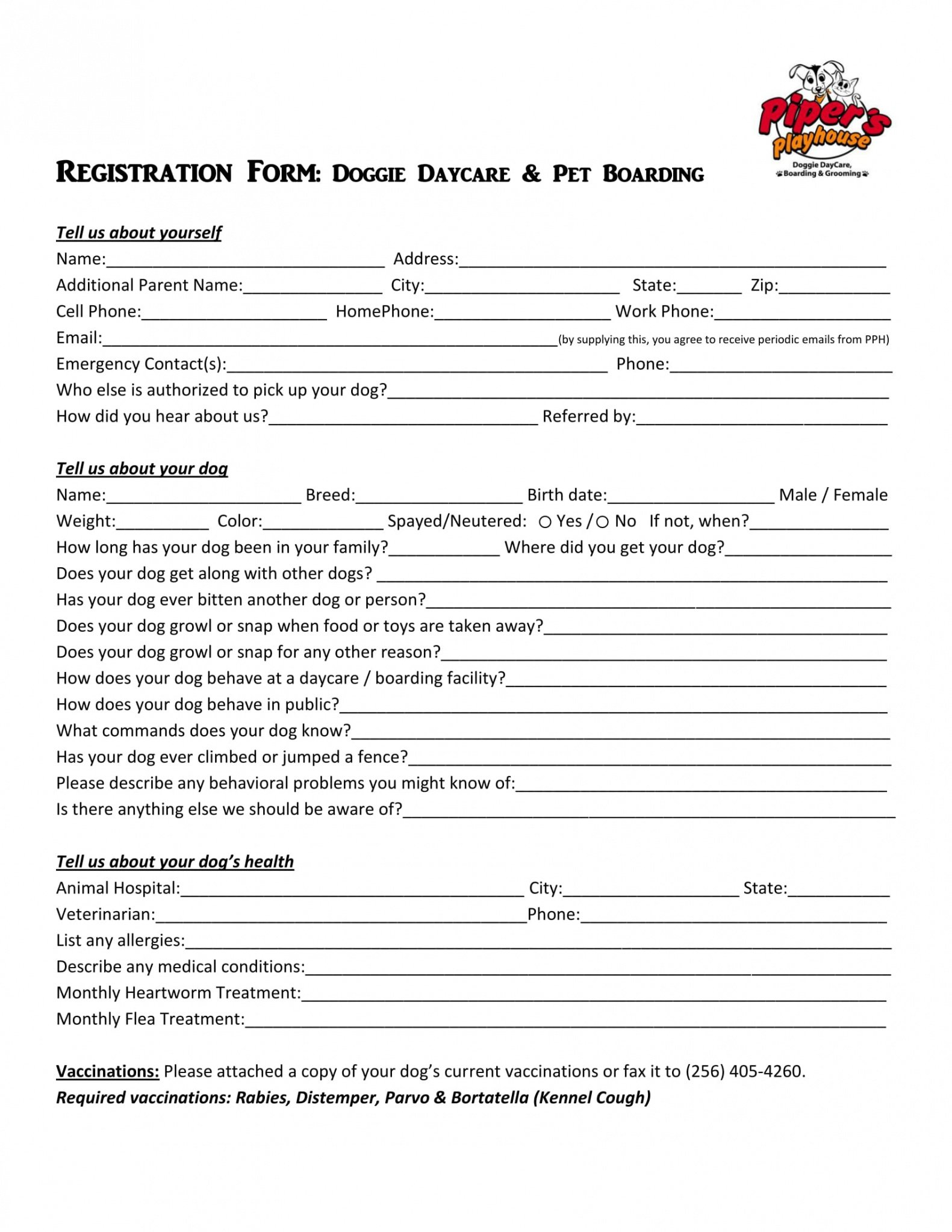 Owner Transfer Form For Dog