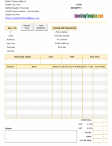 Editable Hotel Accommodation Contract Template Excel Example