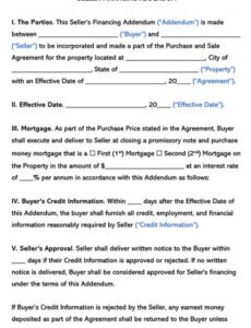 Editable Owner Financed Home Contract Template Excel Sample