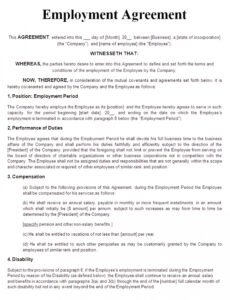 Editable Project-Based Employment Contract Template Word Example