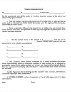Mutual Termination Of Contract Template  Sample