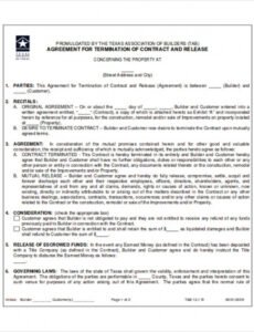 Mutual Termination Of Contract Template Word Example