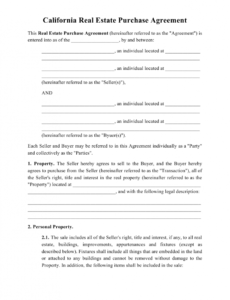 Professional House Purchase Contract Template Pdf Example