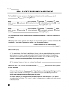 Professional House Purchase Contract Template  Sample