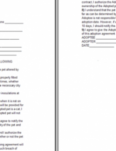 Professional Spay And Neuter Contract Template Excel Example