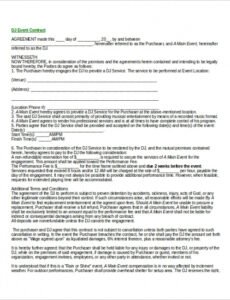 Wedding Music Contract Template Pdf Example