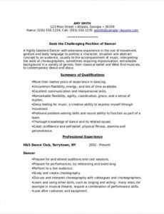 Free Choreographer Contract Template Pdf Example