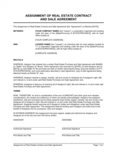 Free Wholesale Real Estate Contract Template Doc