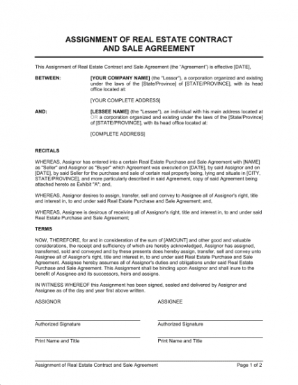 Free Wholesale Real Estate Contract Template Doc