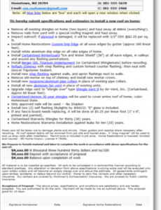 Printable Commercial Roofing Contract Template Doc Example