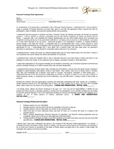 Editable Personal Training Contract Agreement Template Pdf Example