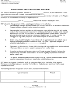 Free Adoption Contract Template Excel Example