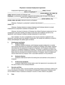 Free Assistant Contract Template Word Example
