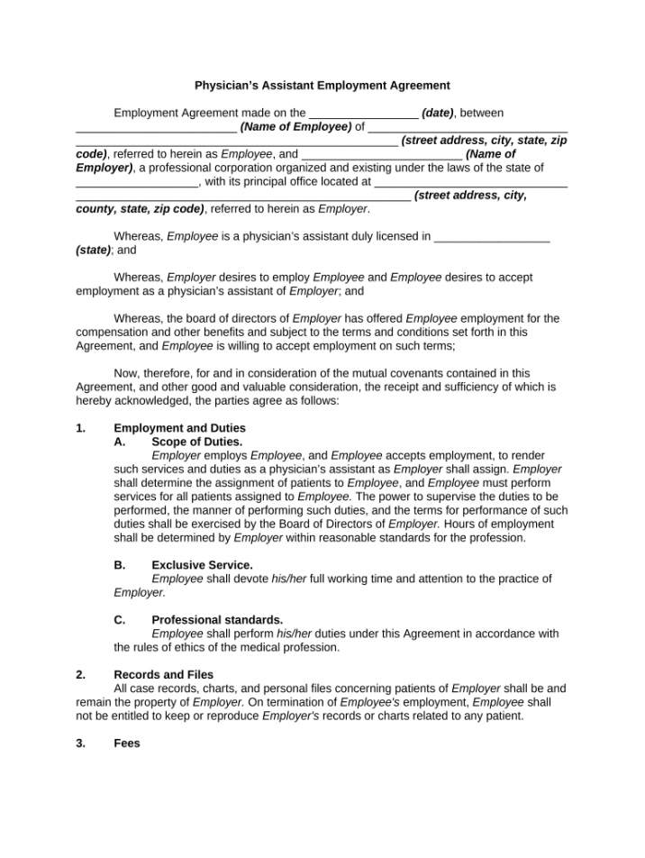 Free Assistant Contract Template Word Example Steemfriends