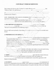 Free Mobile Dj Contract Template Pdf