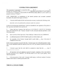 Free Oregon Construction Contract Template Doc