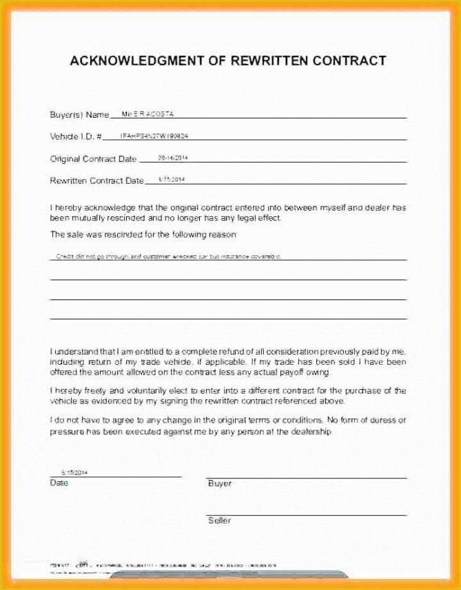 Free Refund Contract Template Pdf Example