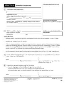 Professional Adoption Contract Template Word Sample