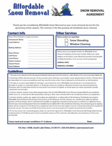 Tree Service Contract Template Excel Sample
