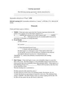 Banquet Contract Template Excel Example