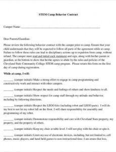 Behavioral Contract Template  Example