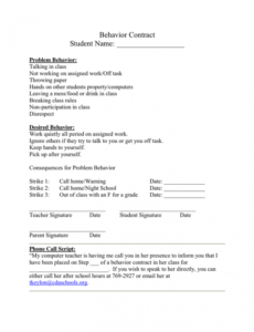Best Behavioral Contract Template Doc Sample