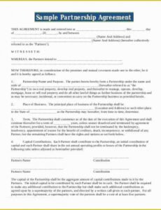Best Co-Ownership Contract Template Word Example