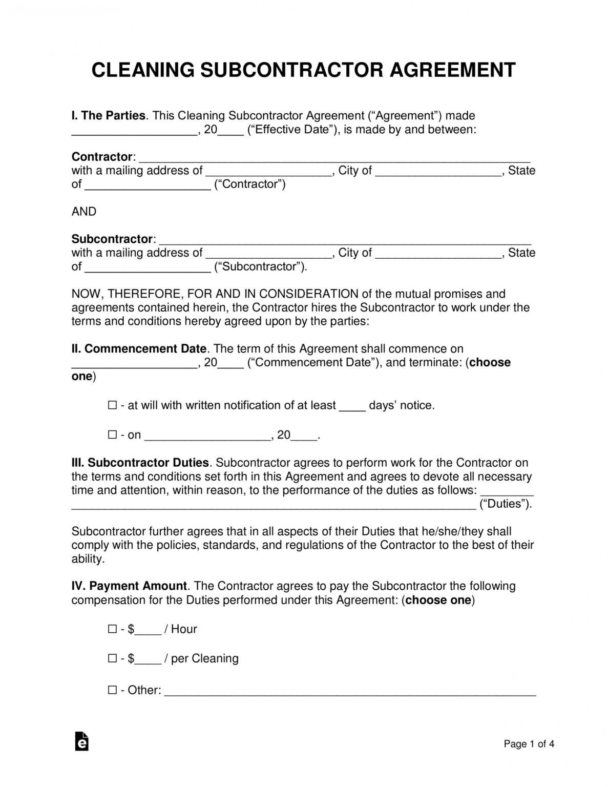 Cleaning Company Contract Template PDF Example Steemfriends