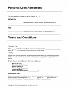 Costum Loan Agreement Contract Template Pdf Sample