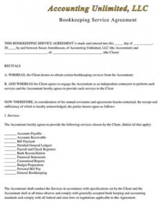 Editable Accounting Contract Template  Sample