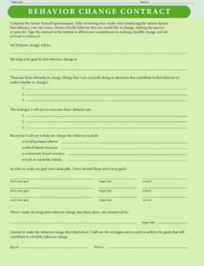 Editable Behavioral Contract Template Pdf Example