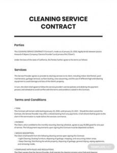 Editable Cleaning Company Contract Template  Sample