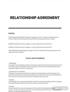 Editable Love Relationship Contract Template  Sample