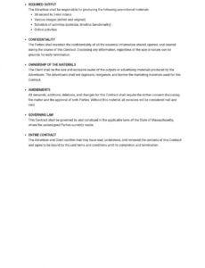 Editable Promotion Contract Template  Example