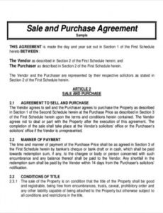 Free Wholesale Purchase Agreement Contract Template Excel