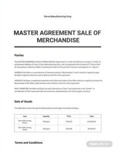 Printable Wholesale Purchase Agreement Contract Template Doc Example