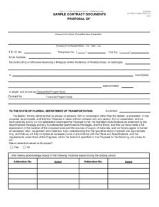 Professional Bid Contract Template Excel Example