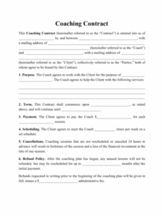 Professional Health Coach Contract Template