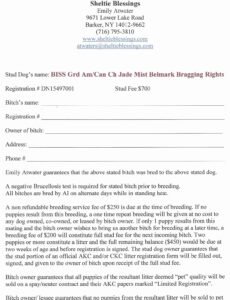 Best Dog Breeding Contract Template Word Example