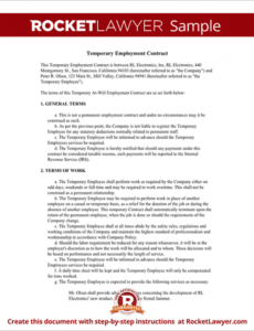 Best Employer Contract Template Excel Sample