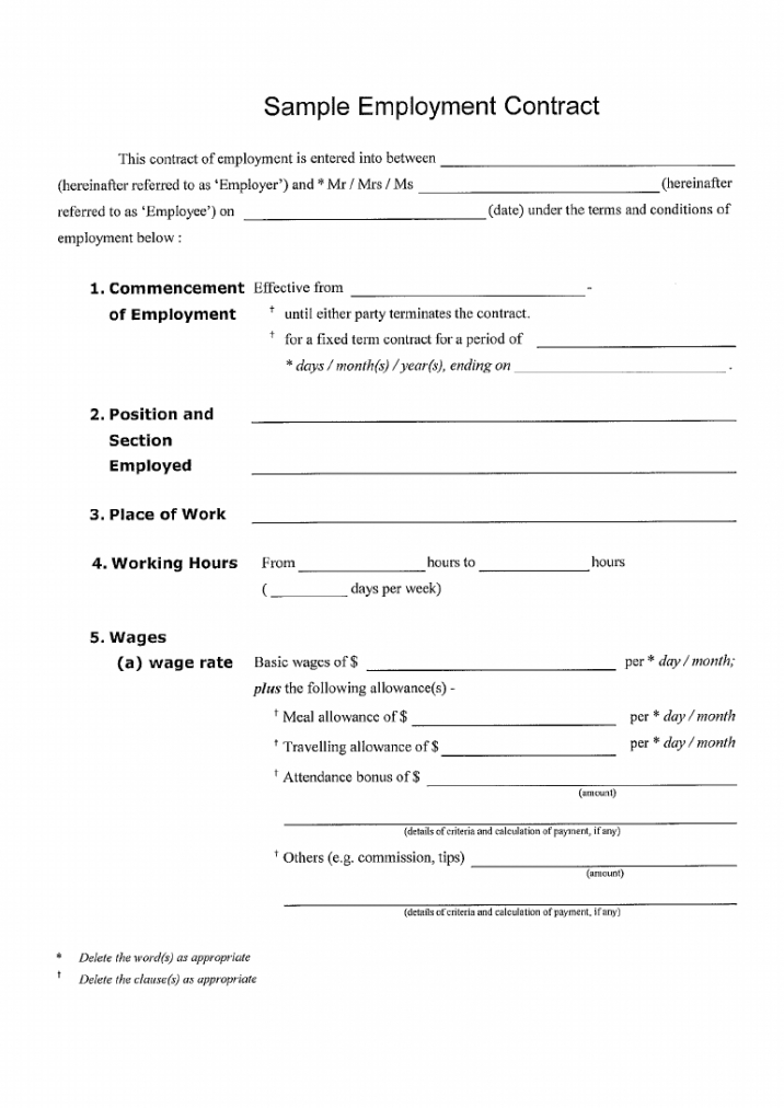 Best Employer Contract Template Pdf Example