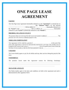 Best Renters Agreement Contract Template Excel Example