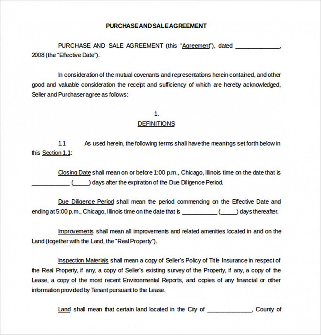 Contract Purchase Agreement Template  Example